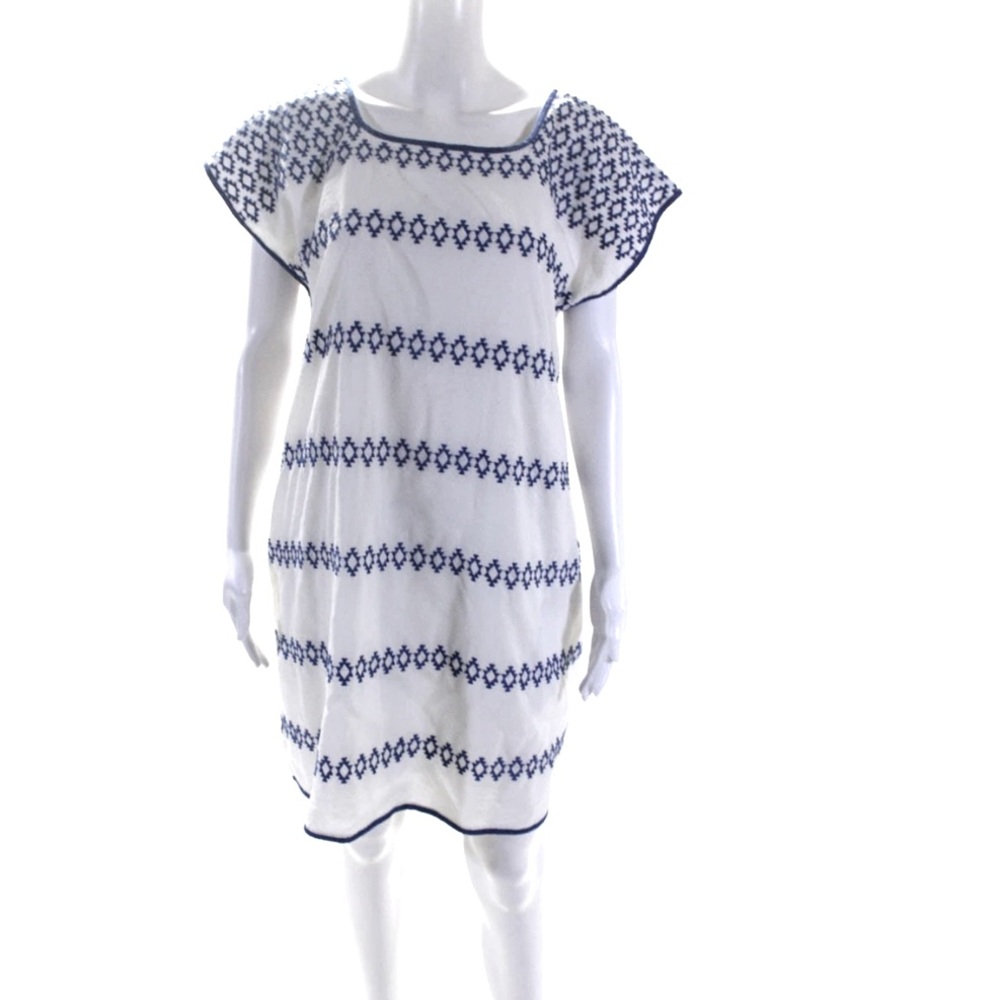 White and Blue Patterned Dress